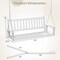 Costway 3-Person Wooden Outdoor Porch Swing Heavy Duty Patio Hanging Bench Chair Brown/White